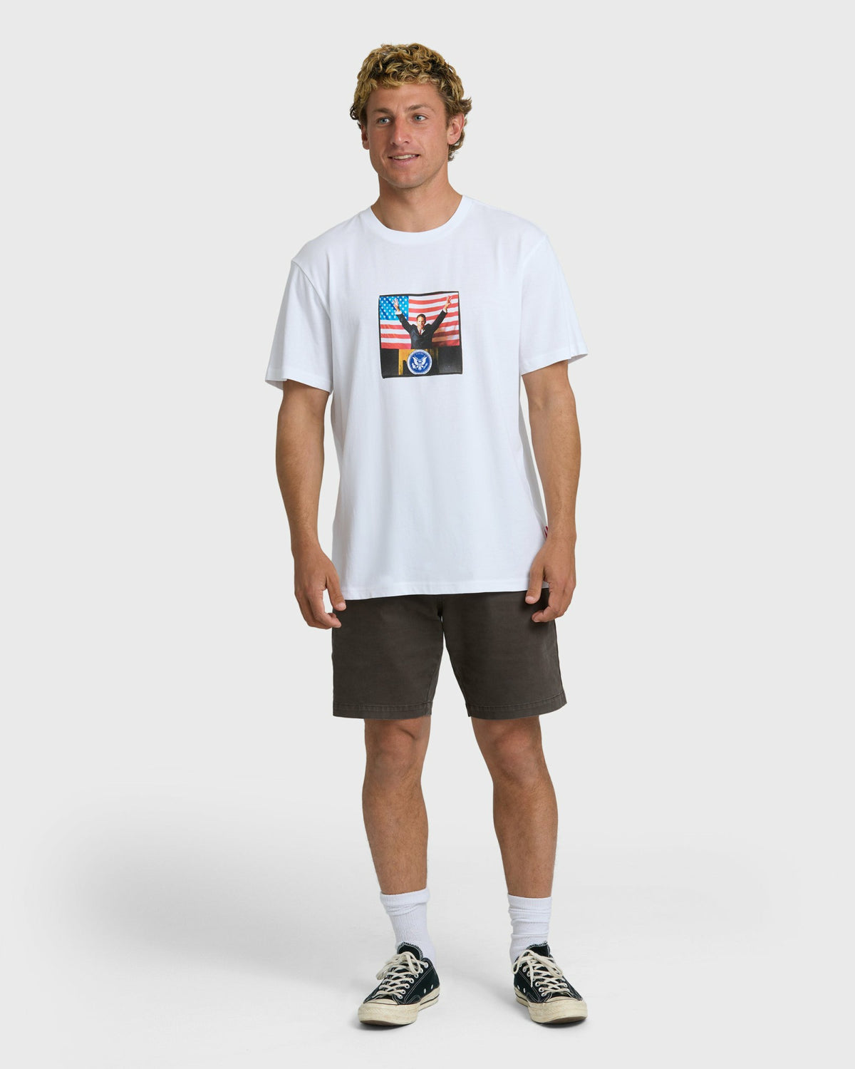 Billabong Men's A.I. 4 Pres Premium Short Sleeve T-Shirt - White