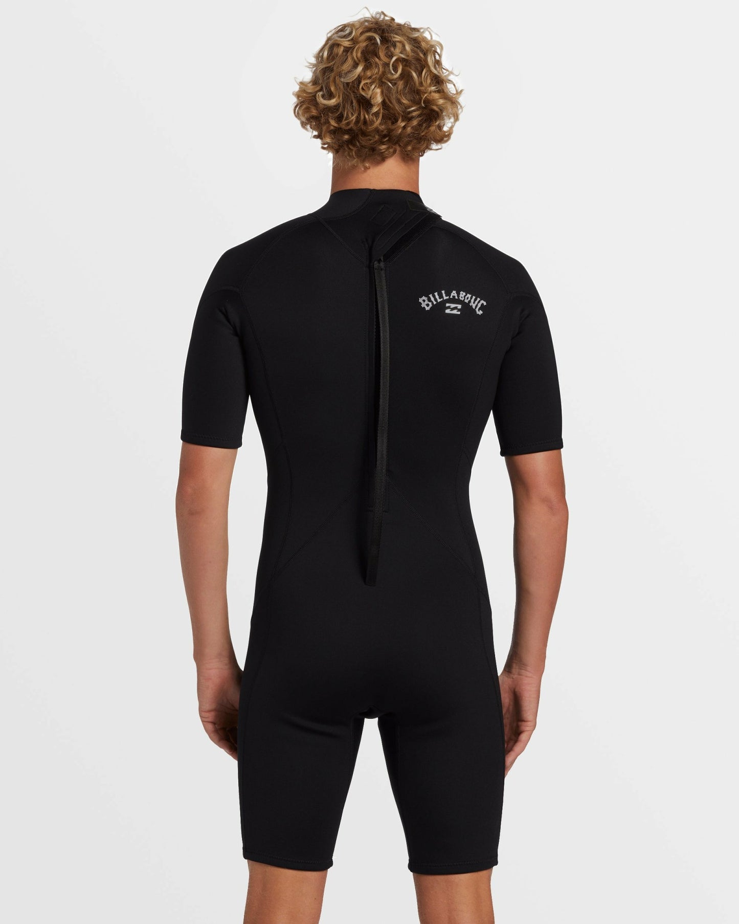 Billabong Men's 2mm Foil Flatlock Back Zip Short Sleeve Springsuit - Black