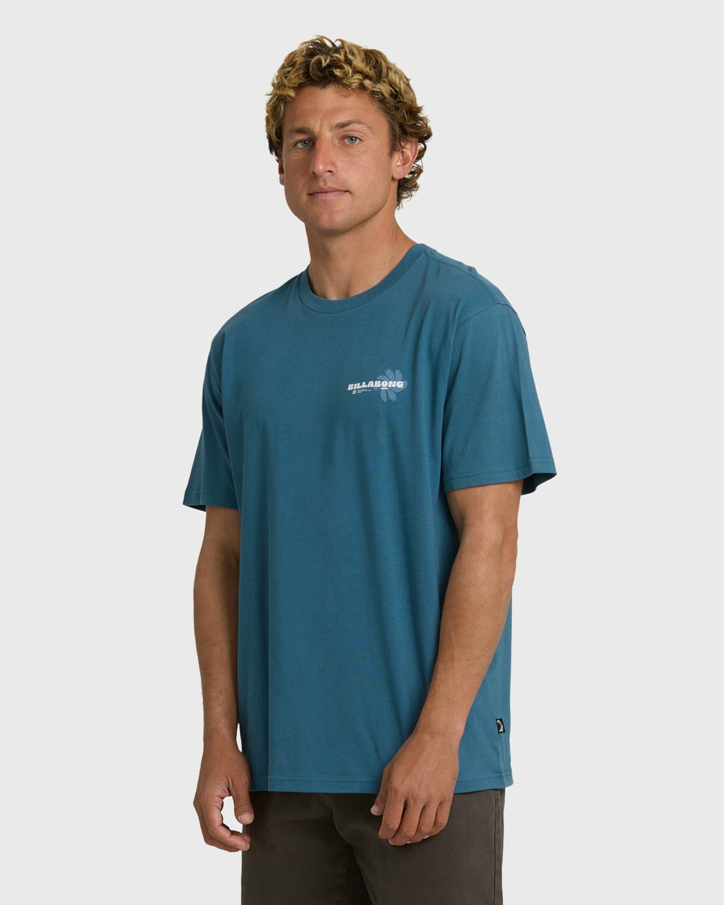 Billabong Men's Single Fin Premium Short Sleeve T-Shirt - Real Teal
