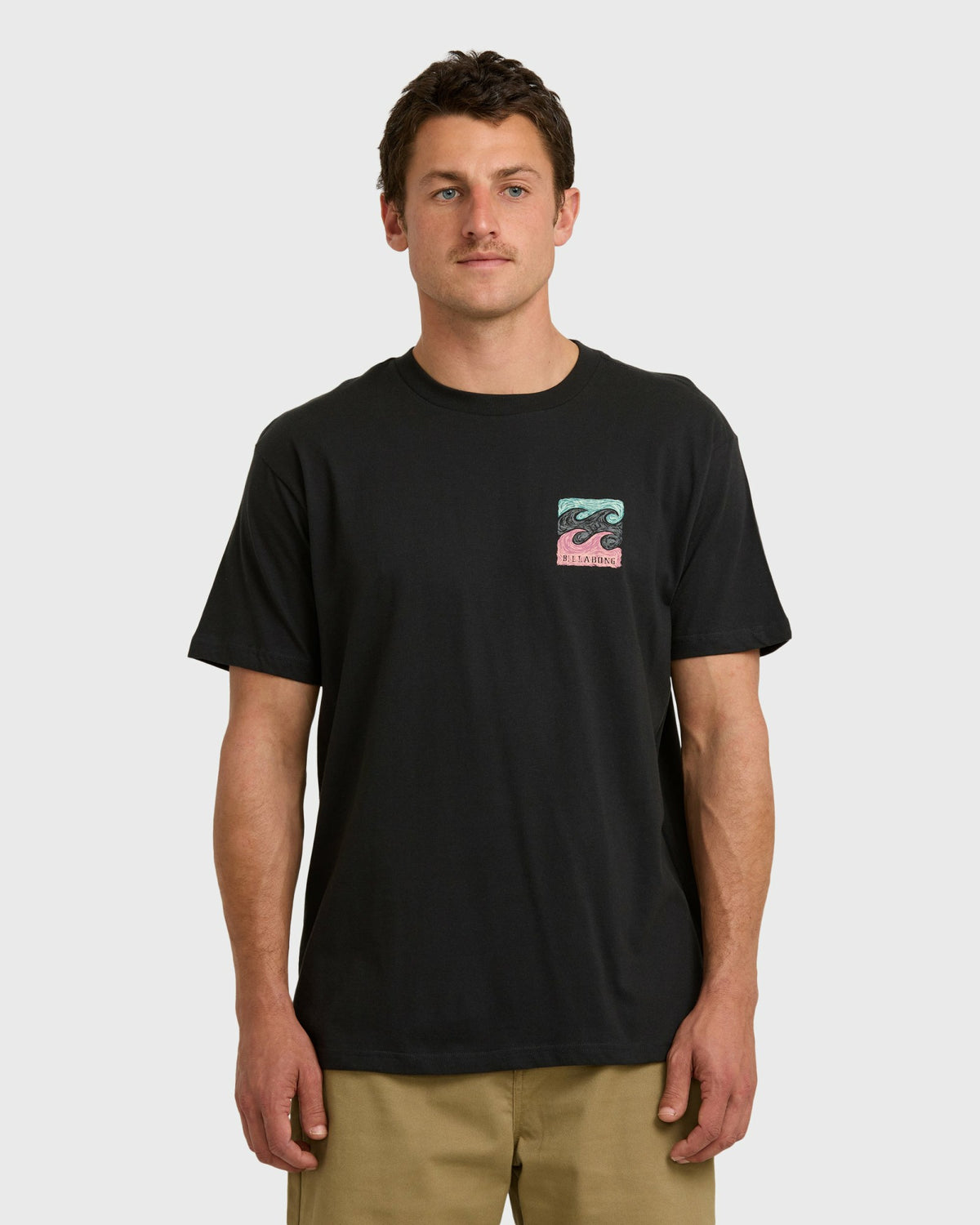Billabong Men's Crayon Wave Premium Short Sleeve T-Shirt - Washed Black
