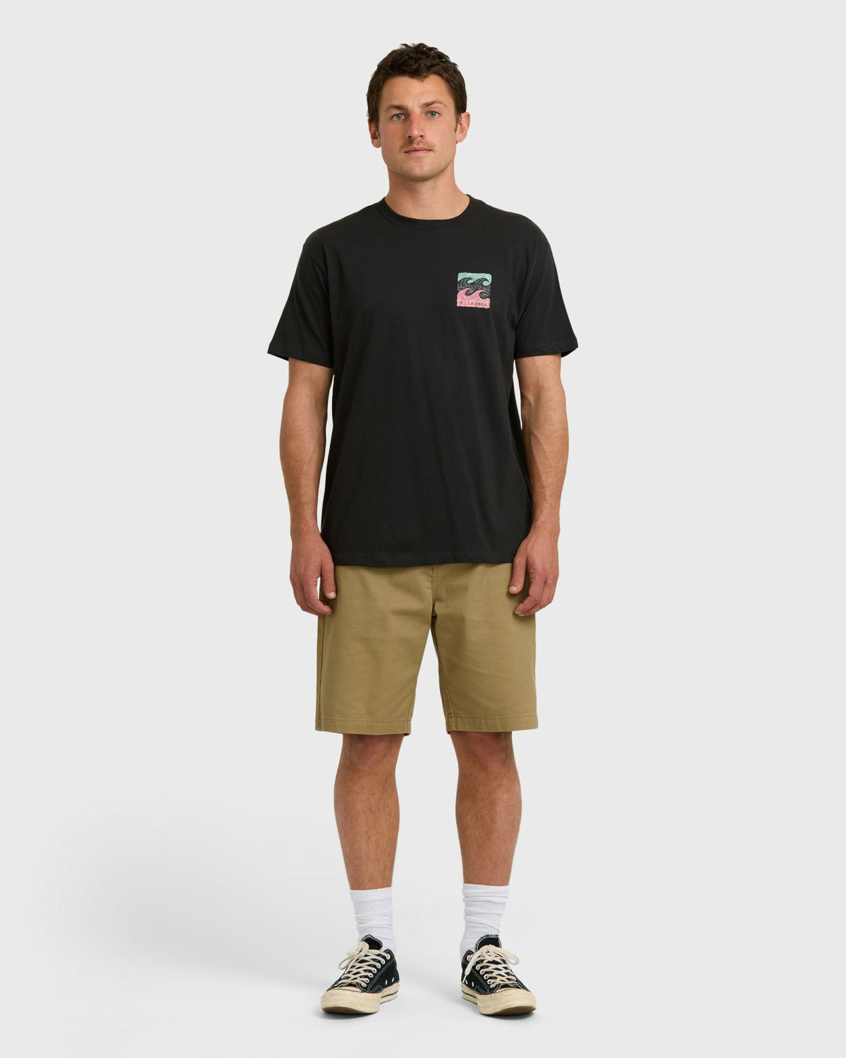 Billabong Men's Crayon Wave Premium Short Sleeve T-Shirt - Washed Black