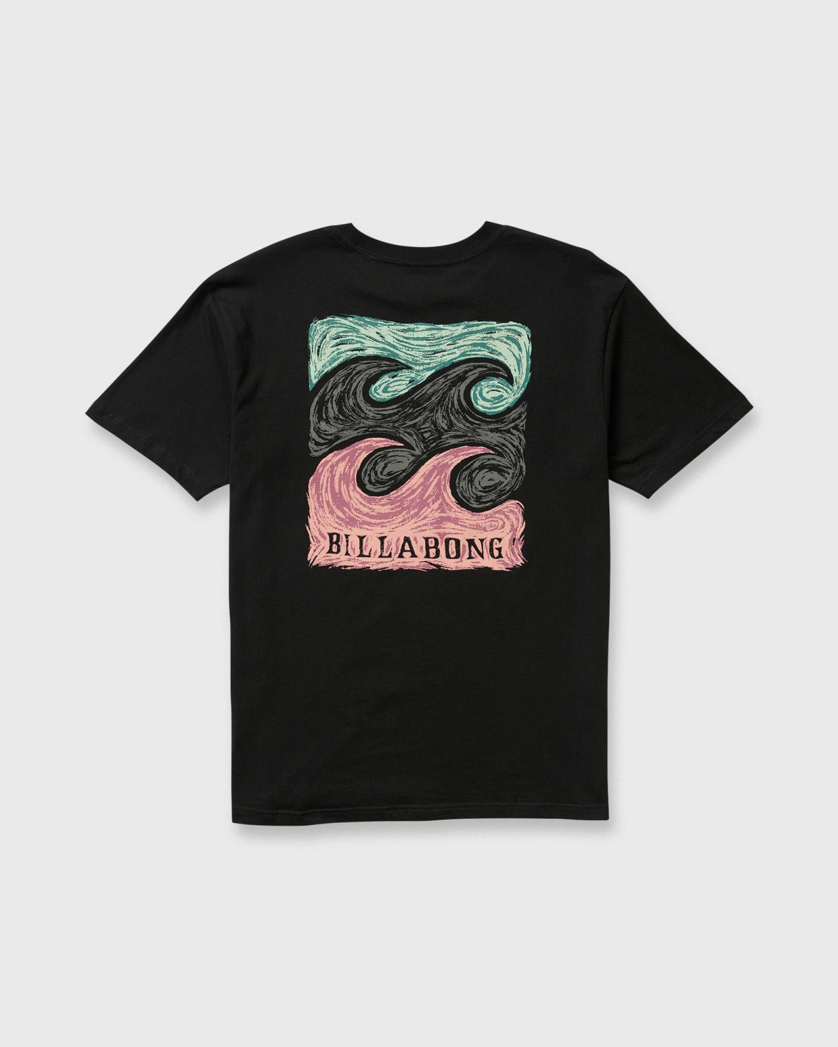 Billabong Men's Crayon Wave Premium Short Sleeve T-Shirt - Washed Black