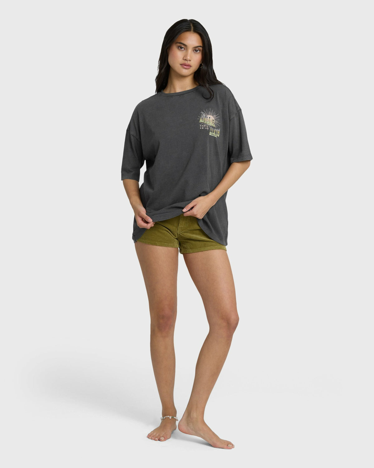 Billabong Women's Sun Chasing Short Sleeve T-Shirt - Off Black