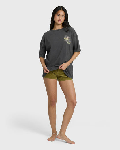 Billabong Women's Sun Chasing Short Sleeve T-Shirt - Off Black