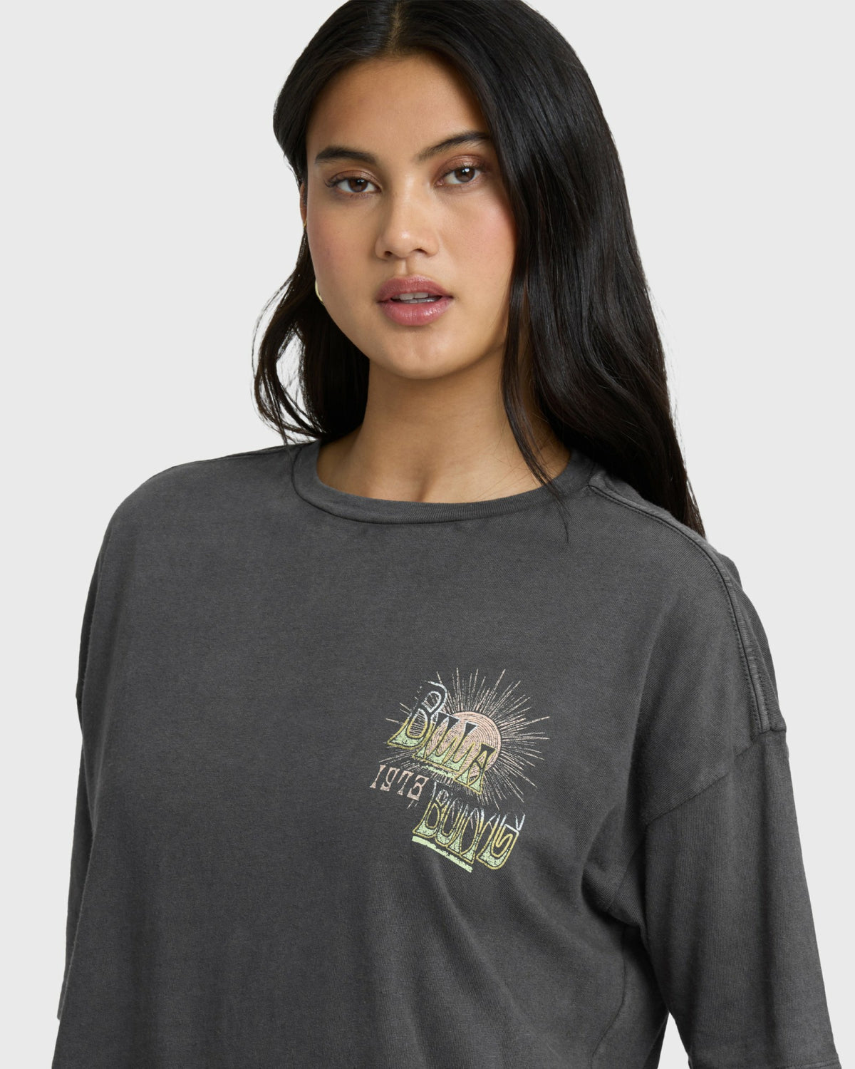 Billabong Women's Sun Chasing Short Sleeve T-Shirt - Off Black