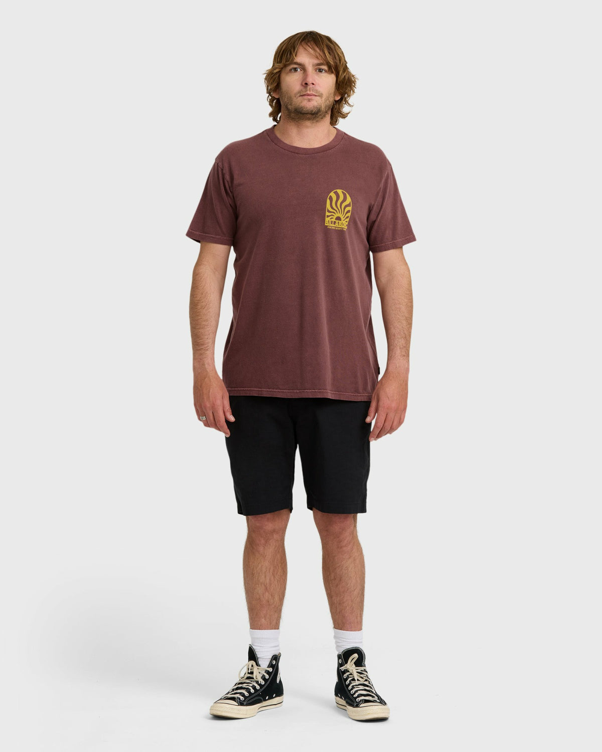 Billabong Men's Sun Rays Premium Ww Short Sleeve T-Shirt - Plum