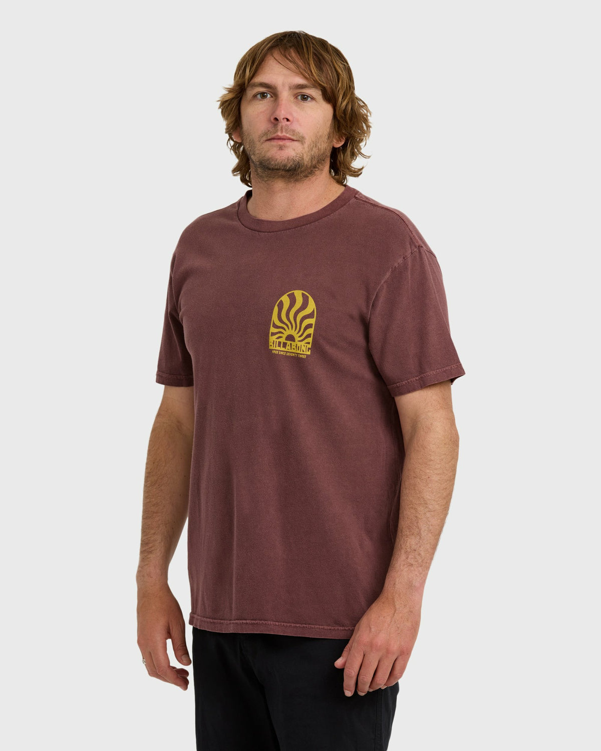 Billabong Men's Sun Rays Premium Ww Short Sleeve T-Shirt - Plum