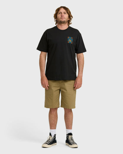 Billabong Men's Solar Regular Short Sleeve T-Shirt - Washed Black