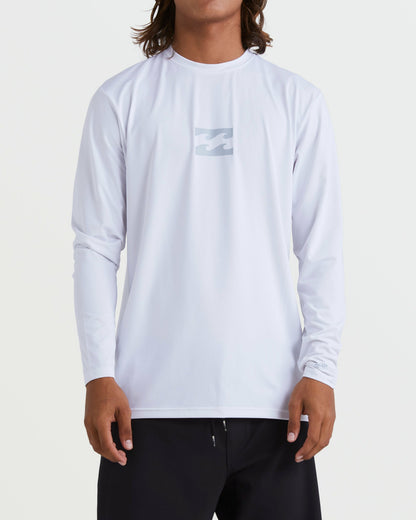 Billabong Men's All Day Wave Loose Fit Long Sleeve Surf Tee - White