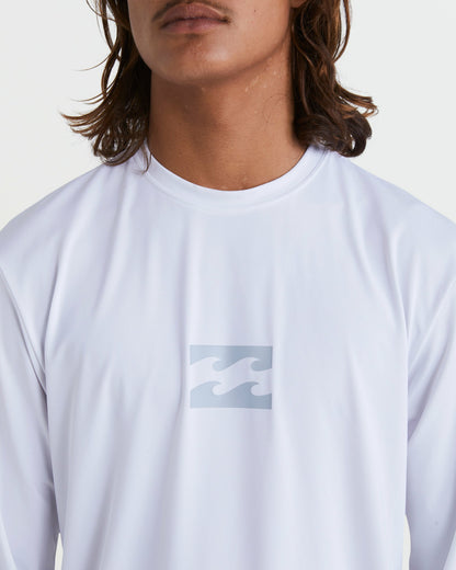 Billabong Men's All Day Wave Loose Fit Long Sleeve Surf Tee - White