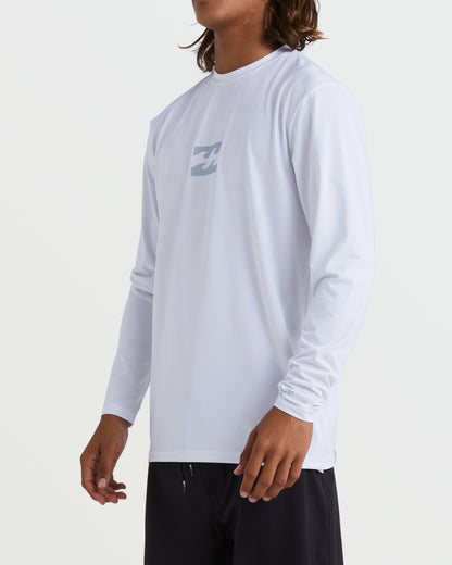 Billabong Men's All Day Wave Loose Fit Long Sleeve Surf Tee - White