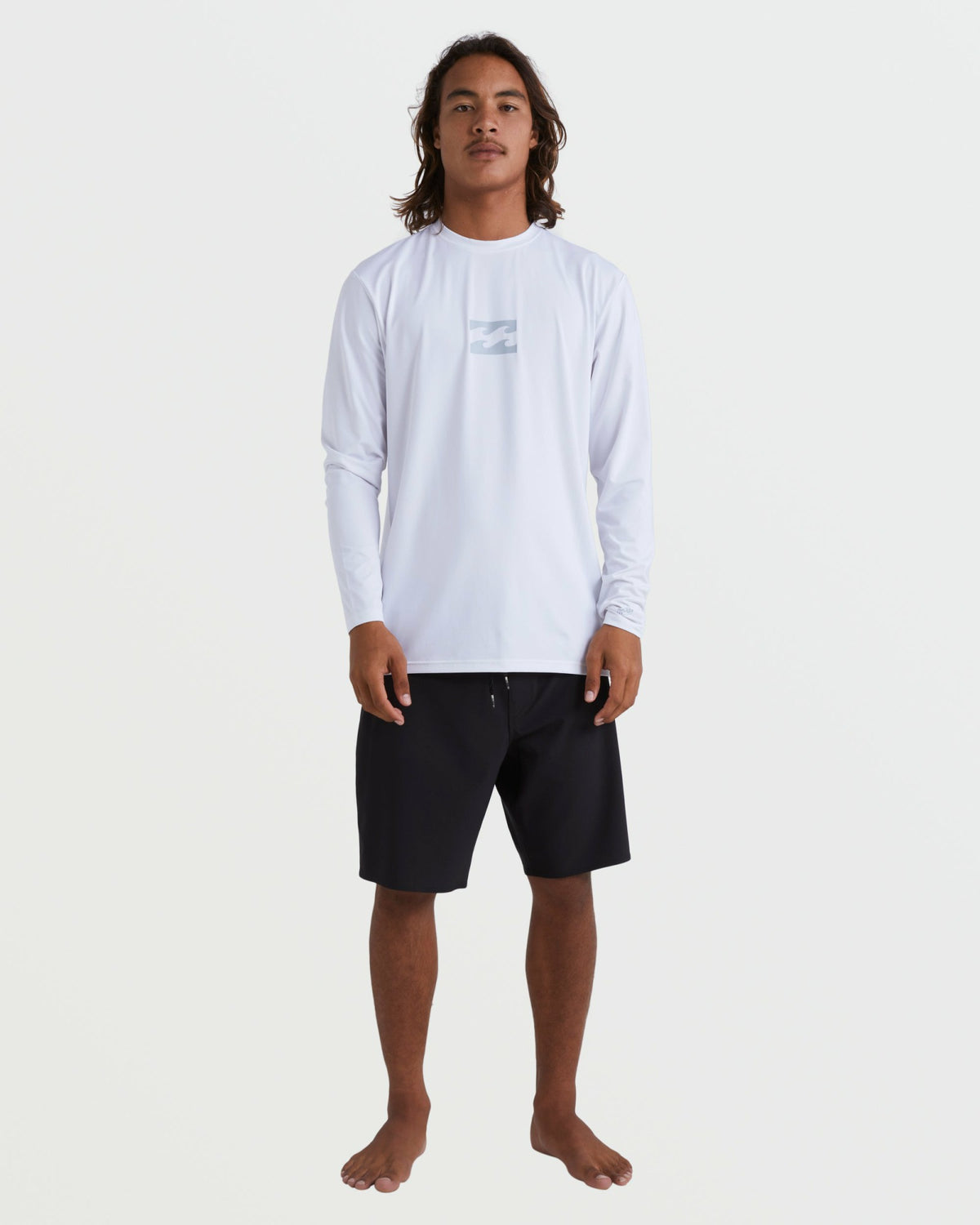 Billabong Men's All Day Wave Loose Fit Long Sleeve Surf Tee - White