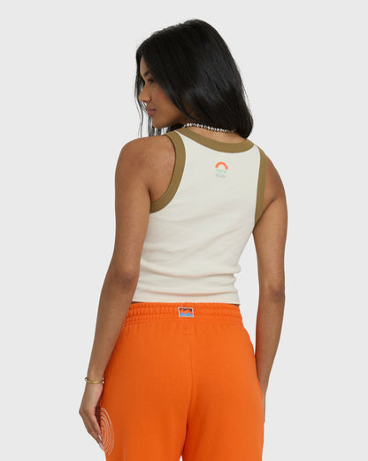 Billabong Women's Schuyler Ringer Tank T-Shirt - Whitecap