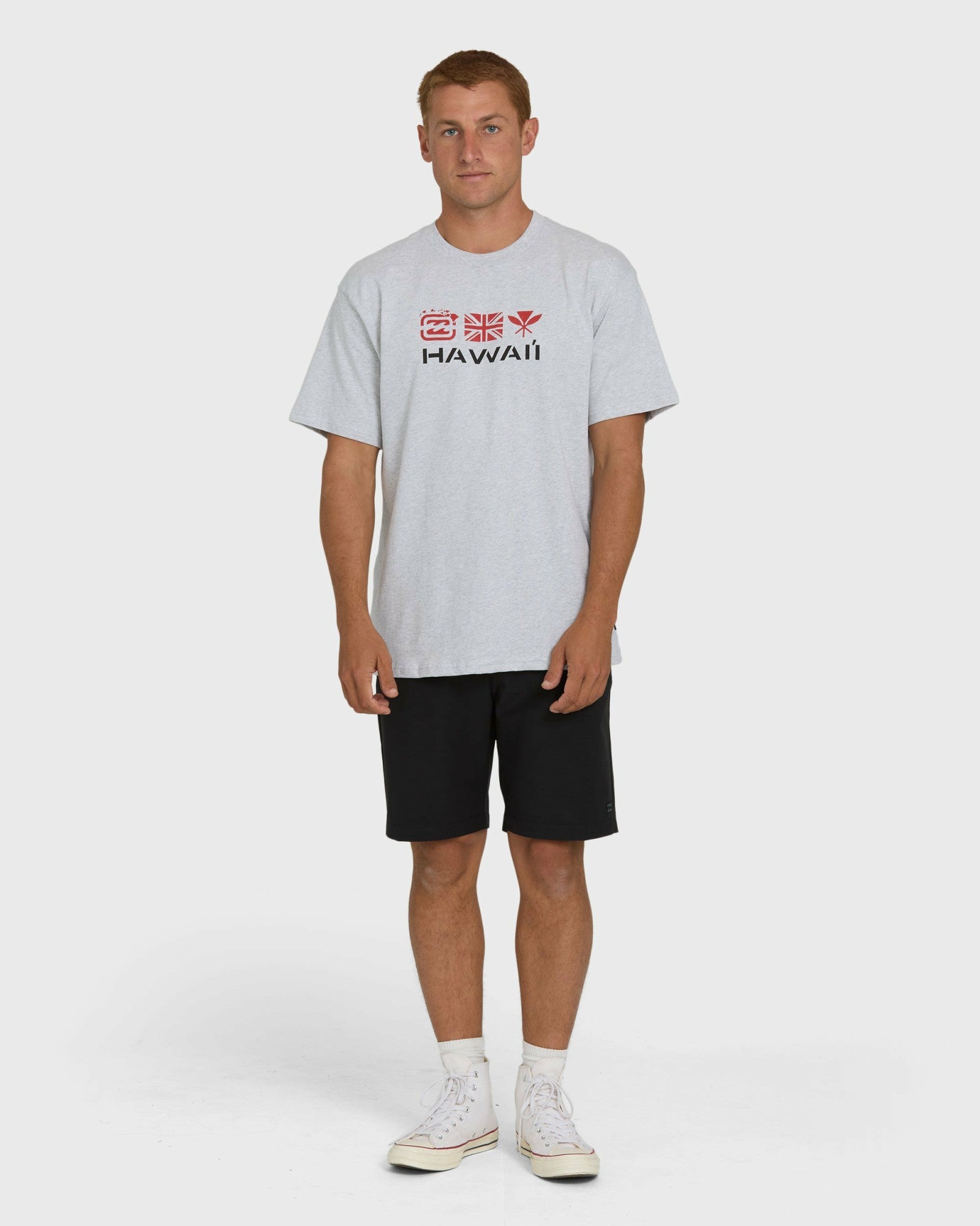 Billabong Men's Kahili Hawaii Regular Short Sleeve Tee - Heather Gray