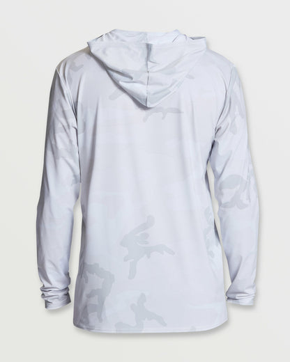 Billabong Men's Arch Mesh Long Sleeve Hooded Surf Tee - White Camo