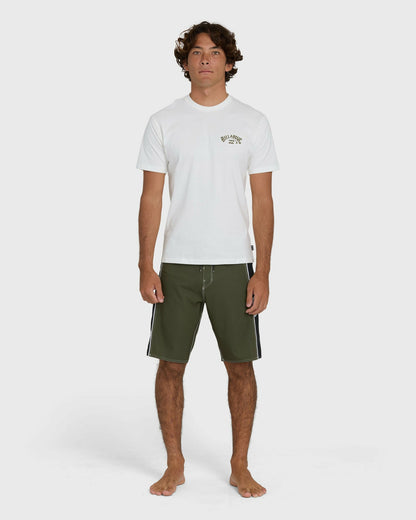Billabong Men's Arch Hi Regular Short Sleeve T-Shirt - Off White