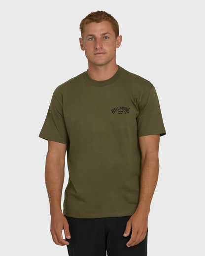 Billabong Men's Arch Hi Regular Short Sleeve T-Shirt - Military