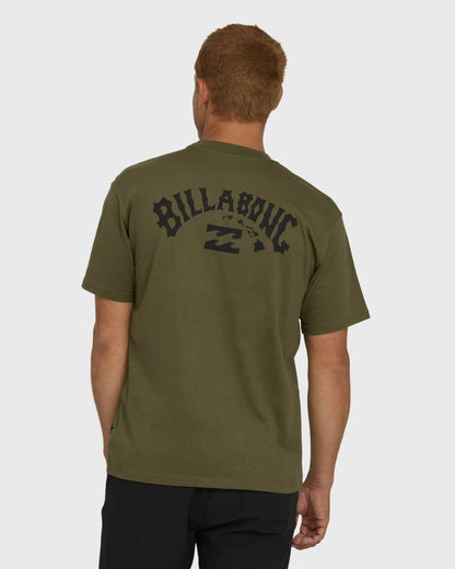 Billabong Men's Arch Hi Regular Short Sleeve T-Shirt - Military