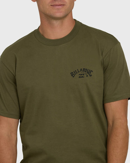 Billabong Men's Arch Hi Regular Short Sleeve T-Shirt - Military
