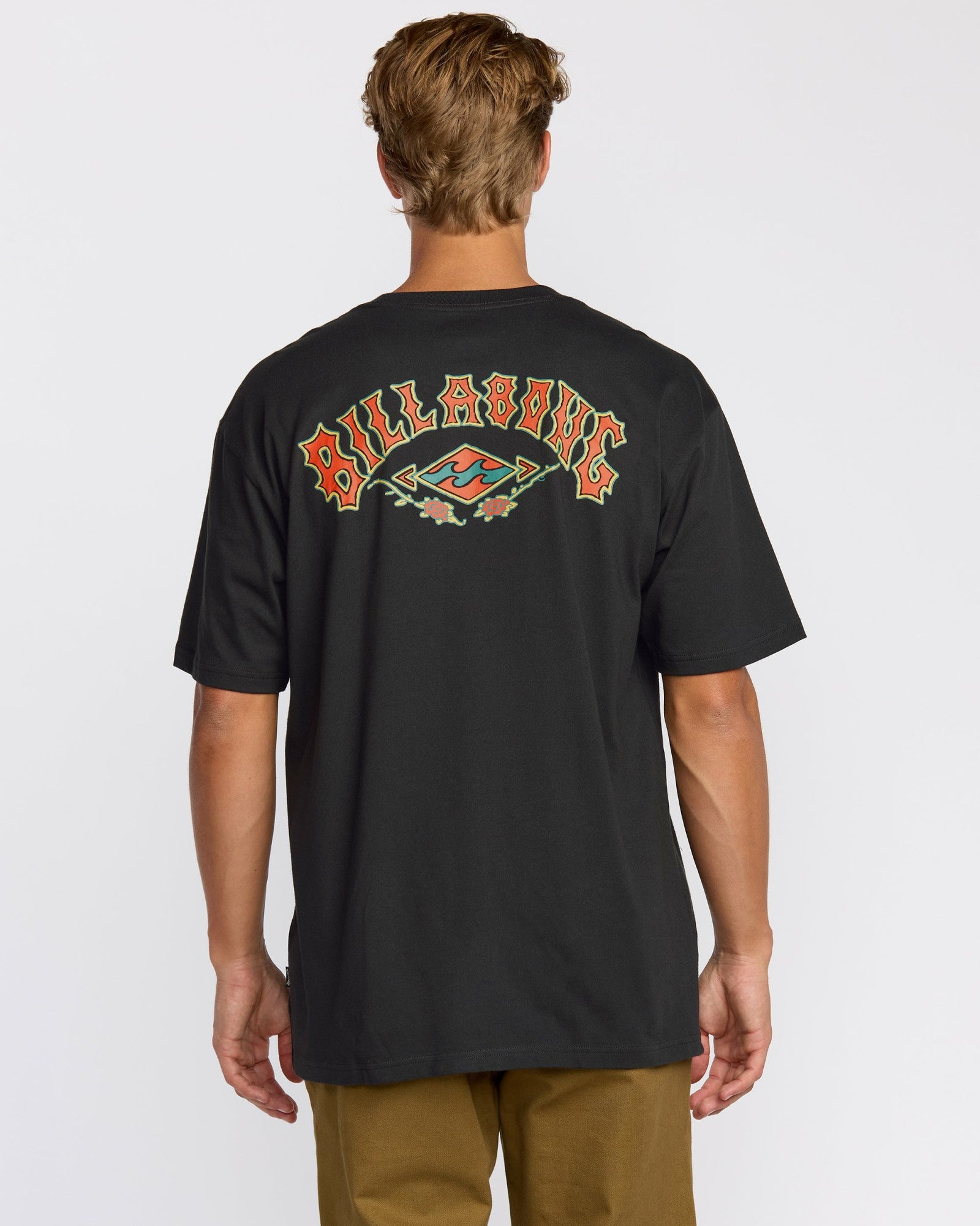 Billabong Men's Rose Arch Regular Short Sleeve T-Shirt - Washed Black