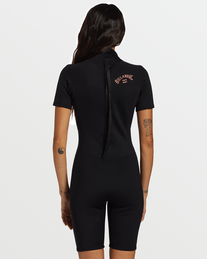 Billabong Women's Foil Flatlock Short Sleeve Springsuit - Black