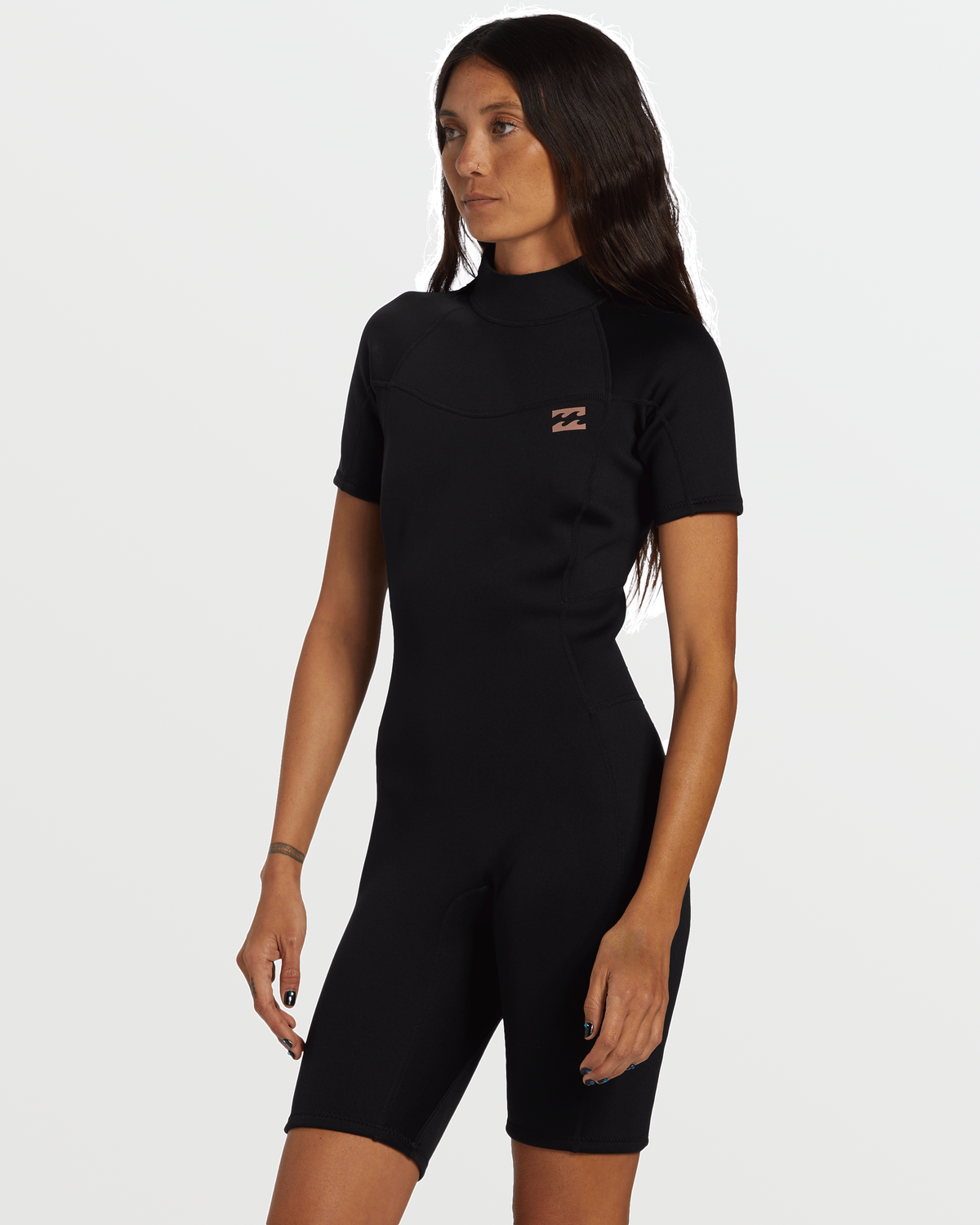 Billabong Women's Foil Flatlock Short Sleeve Springsuit - Black