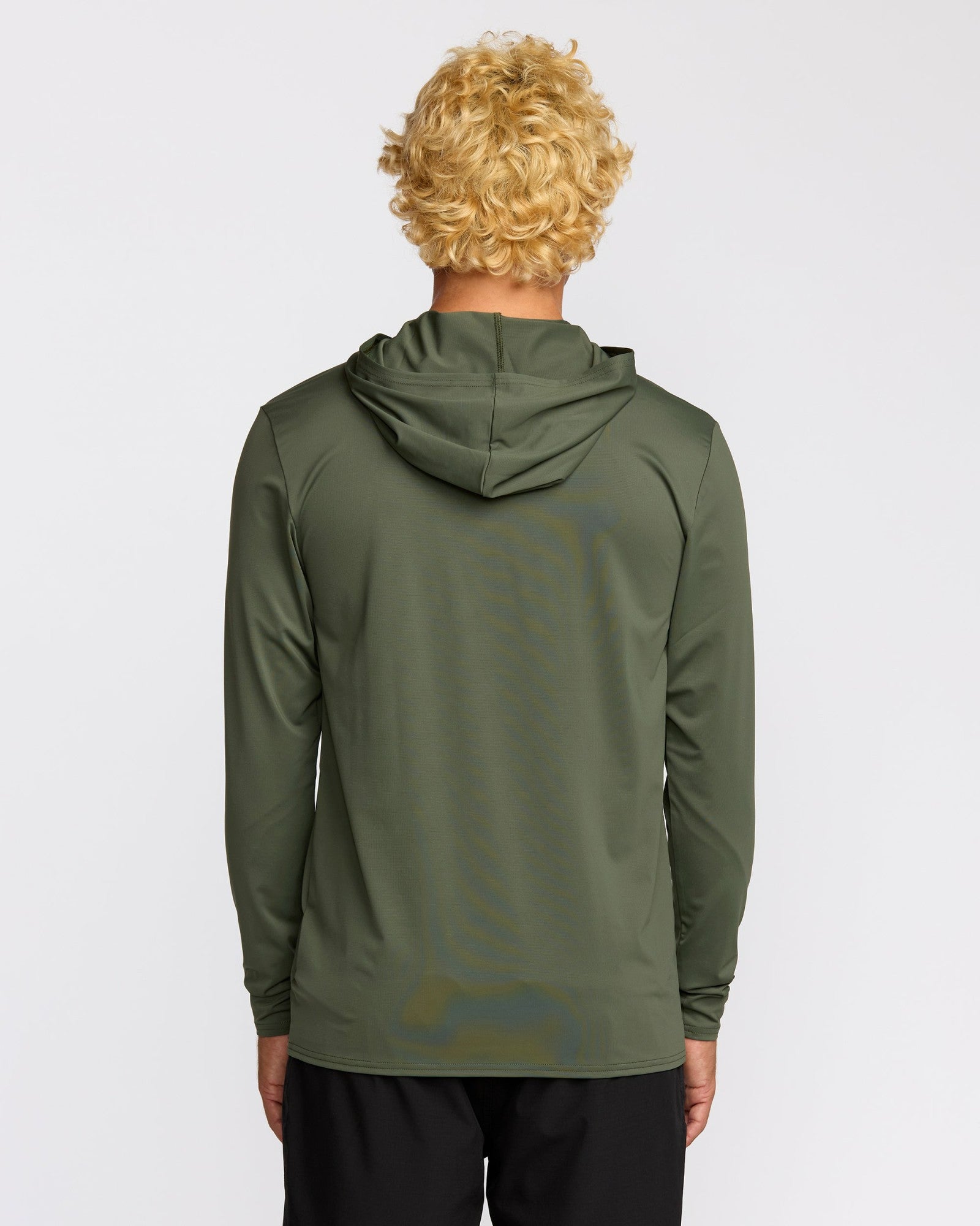 Billabong Men's Arch Mesh Long Sleeve Hooded Surf Tee - Dark Military