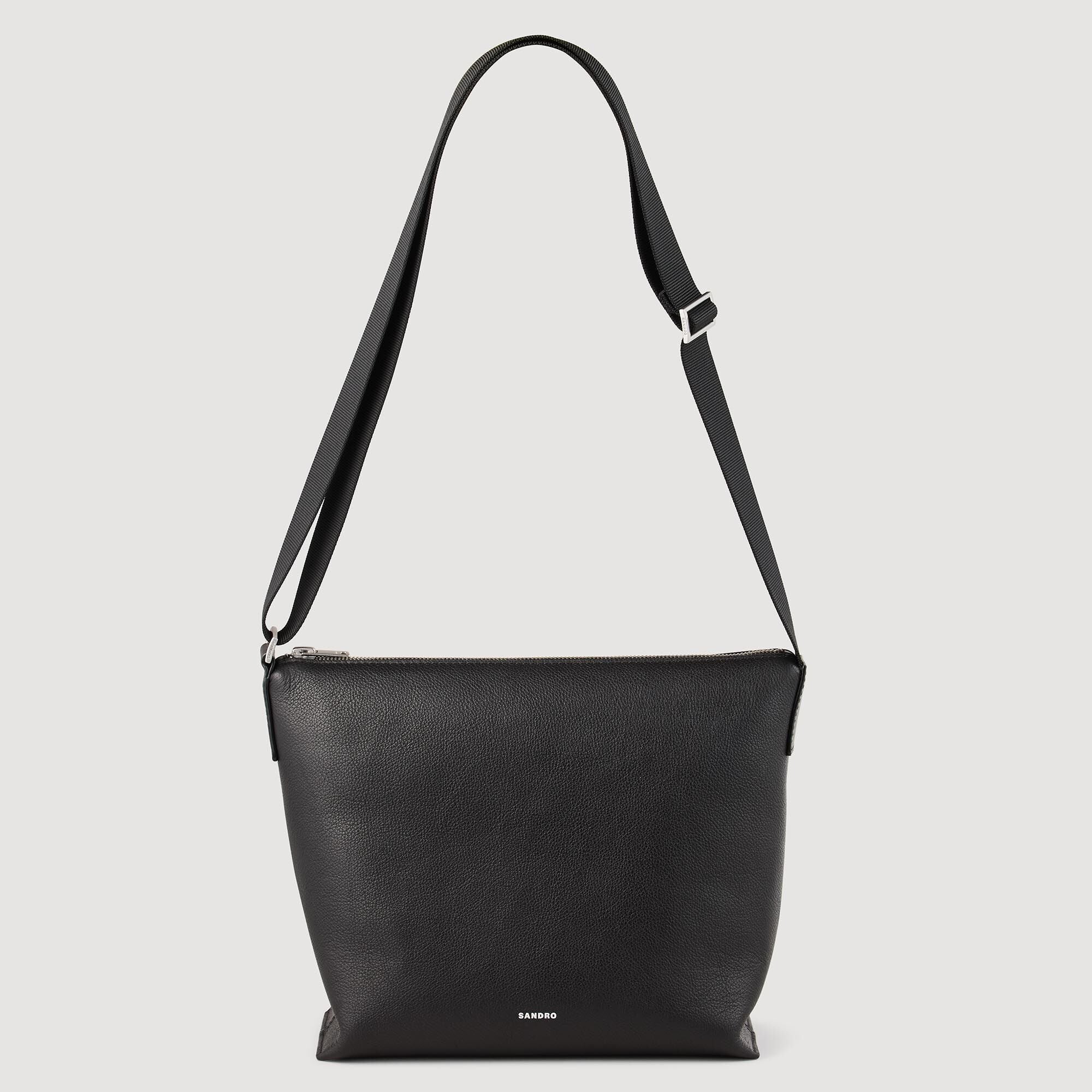 Sandro Men Grained leather satchel