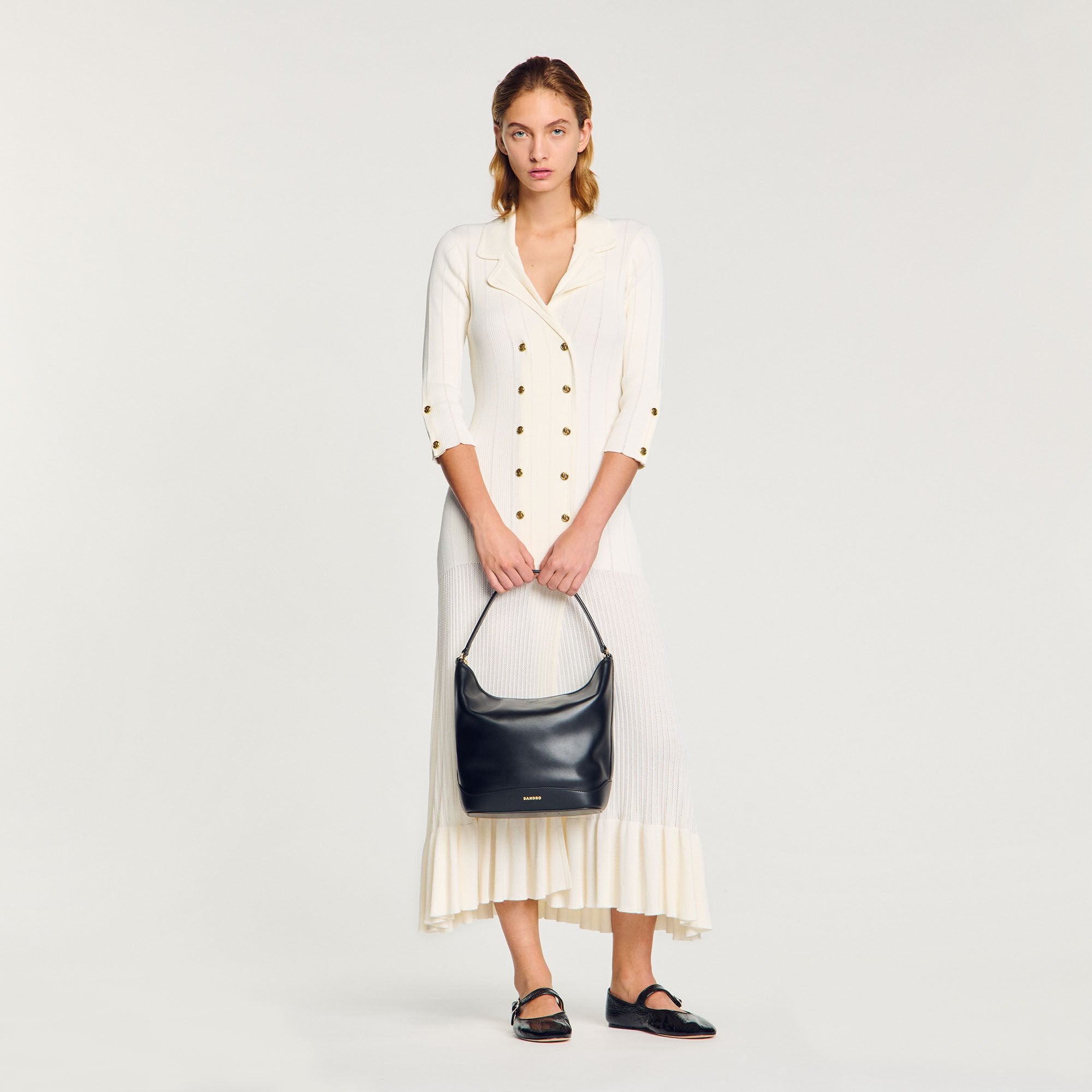 Sandro Women TANGOSO leather bucket bag