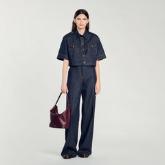 Sandro Women TANGOSO leather bucket bag