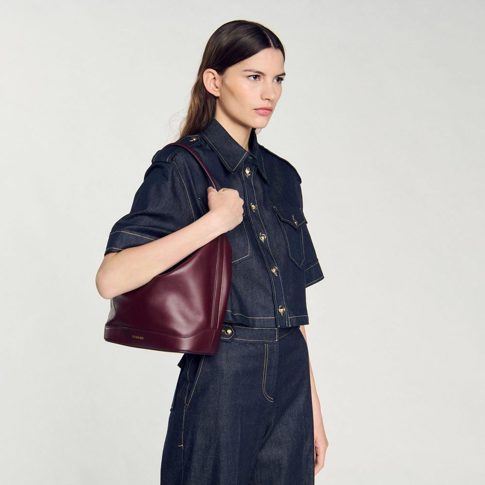 Sandro Women TANGOSO leather bucket bag