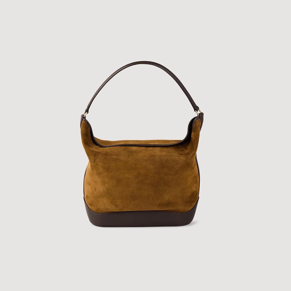 Sandro Women TANGOSO suede and leather bucket bag