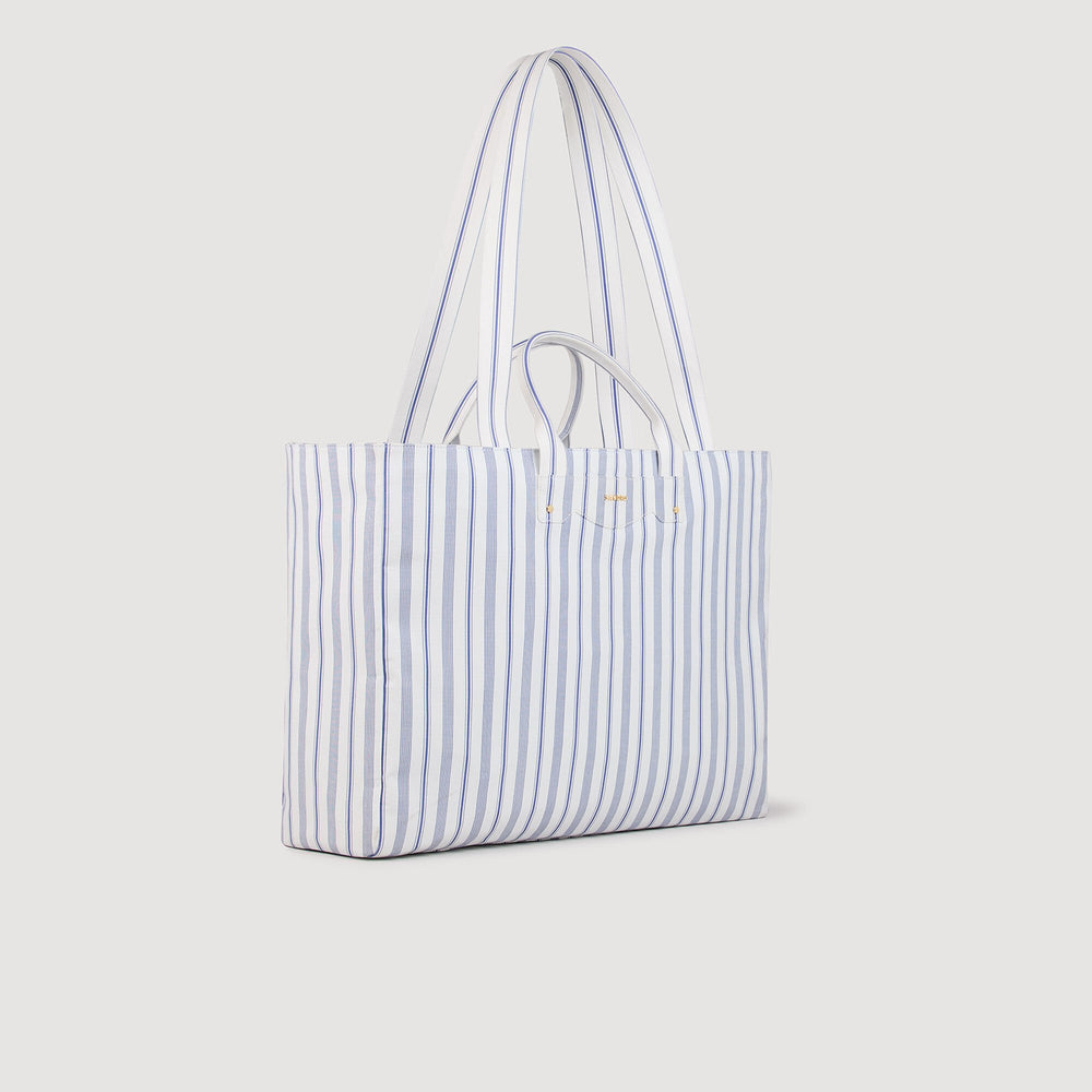 Sandro Women Striped canvas tote bag
