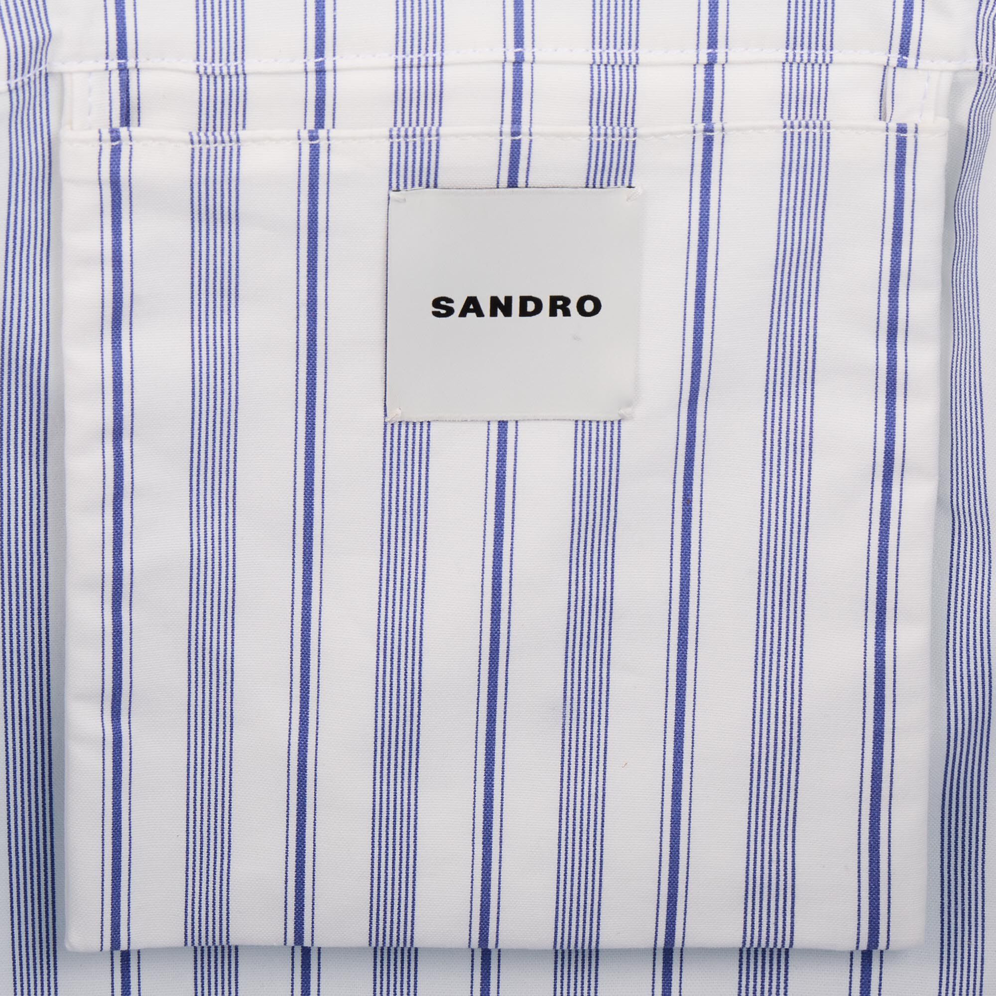 Sandro Women Striped canvas tote bag