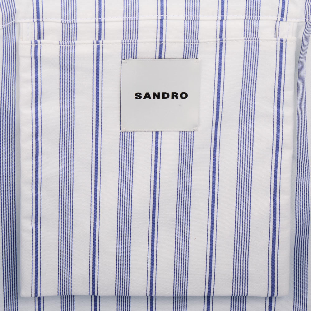 Sandro Women Striped canvas tote bag