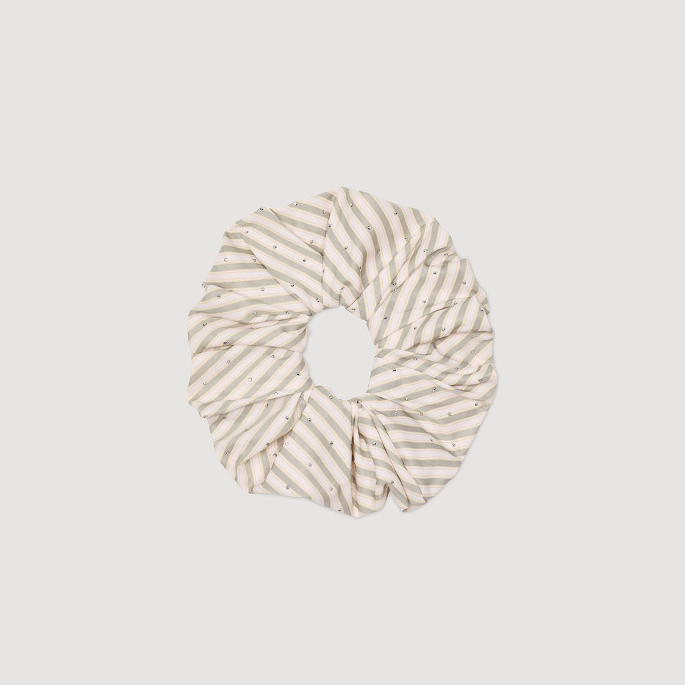 Sandro Women Rhinestone striped scrunchie