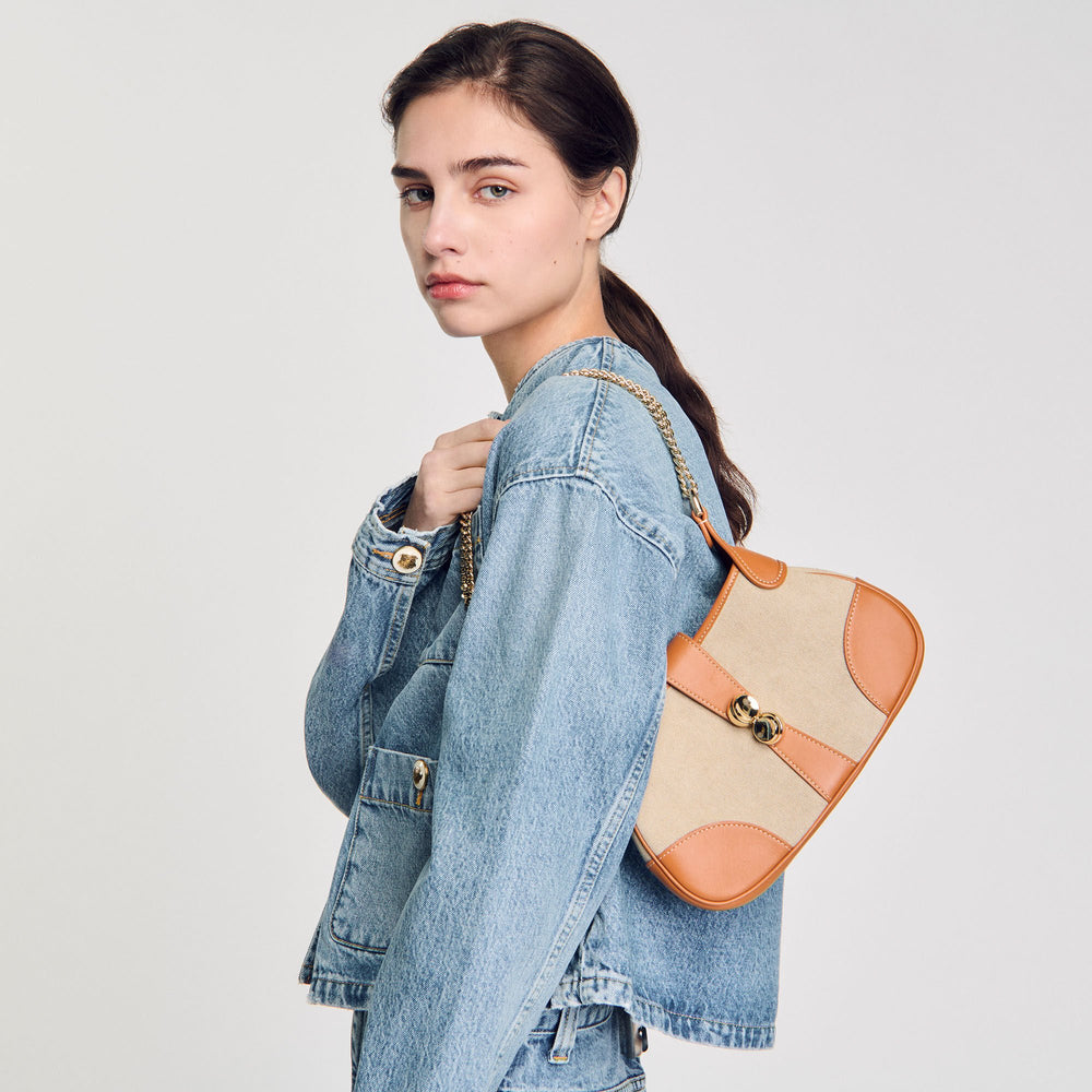 Sandro Women Janet canvas and leather bag