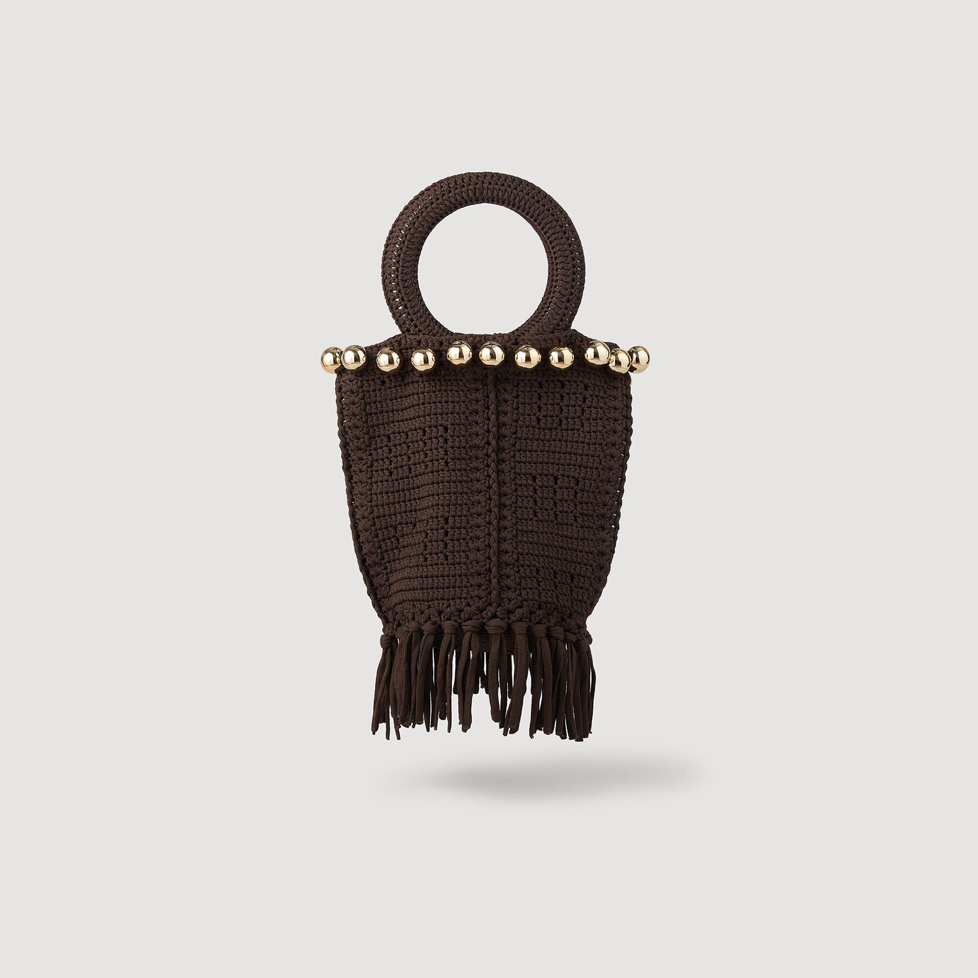 Sandro Women Small beaded fringed crochet bag