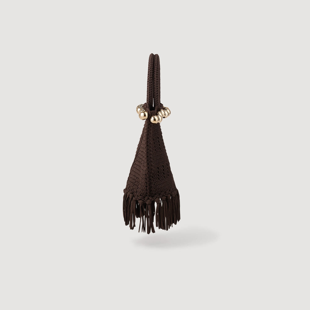 Sandro Women Small beaded fringed crochet bag