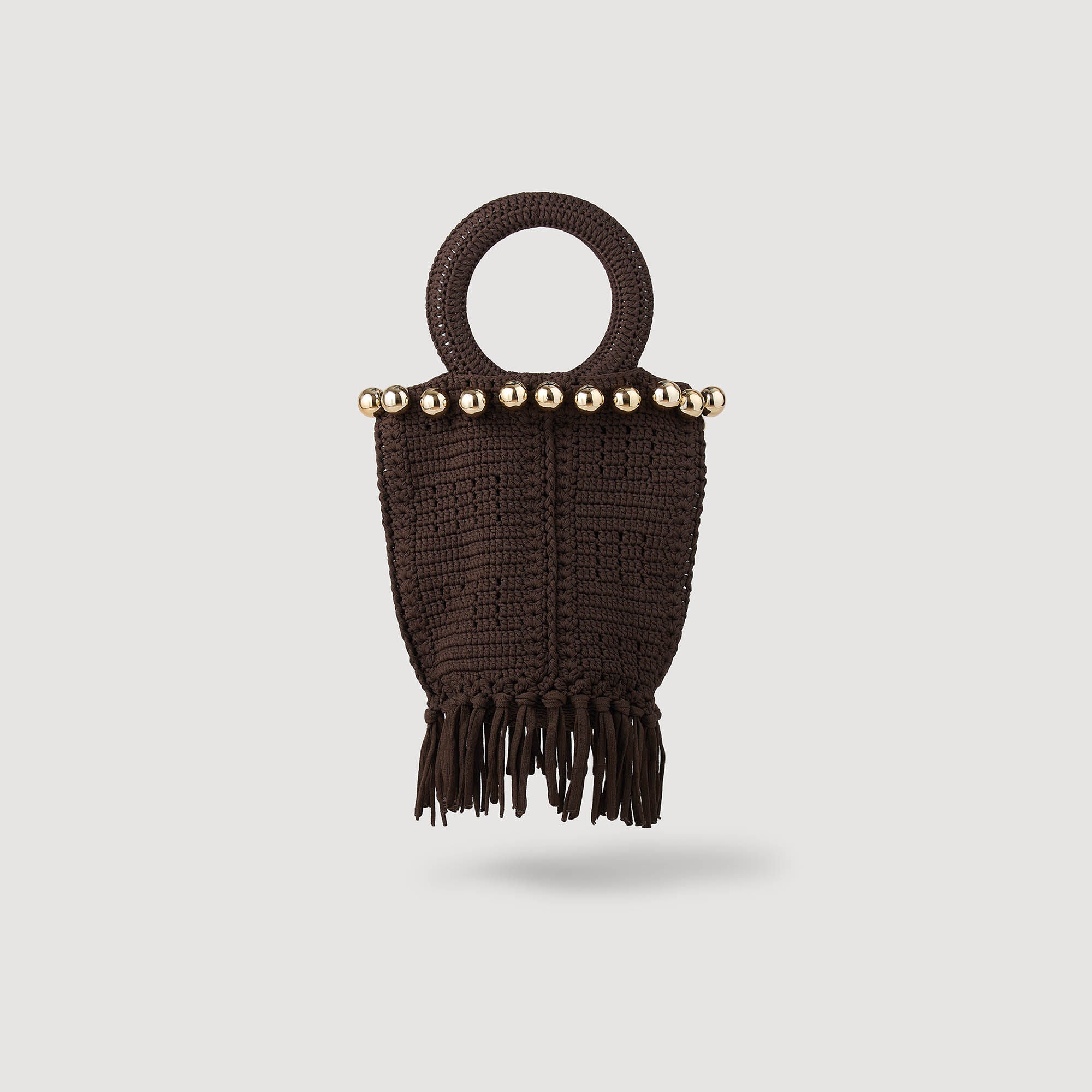 Sandro Women Small beaded fringed crochet bag