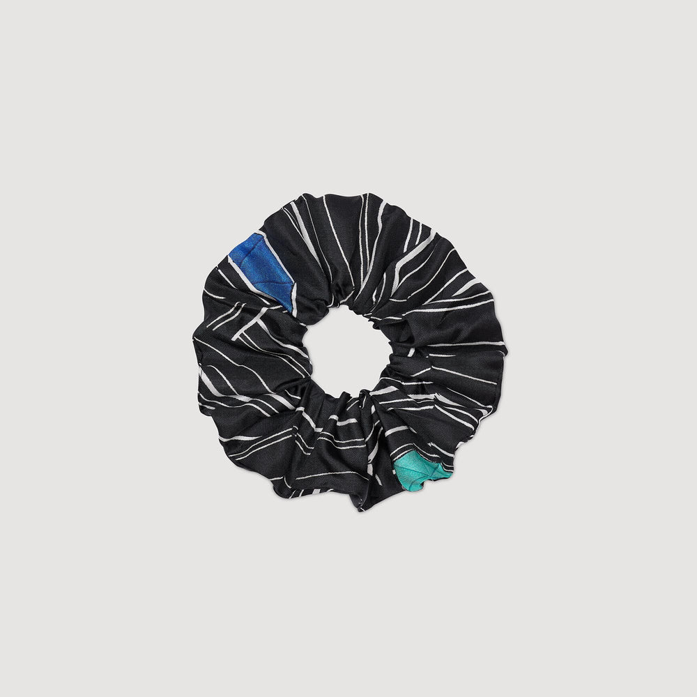 Sandro Women Striped silk scrunchie