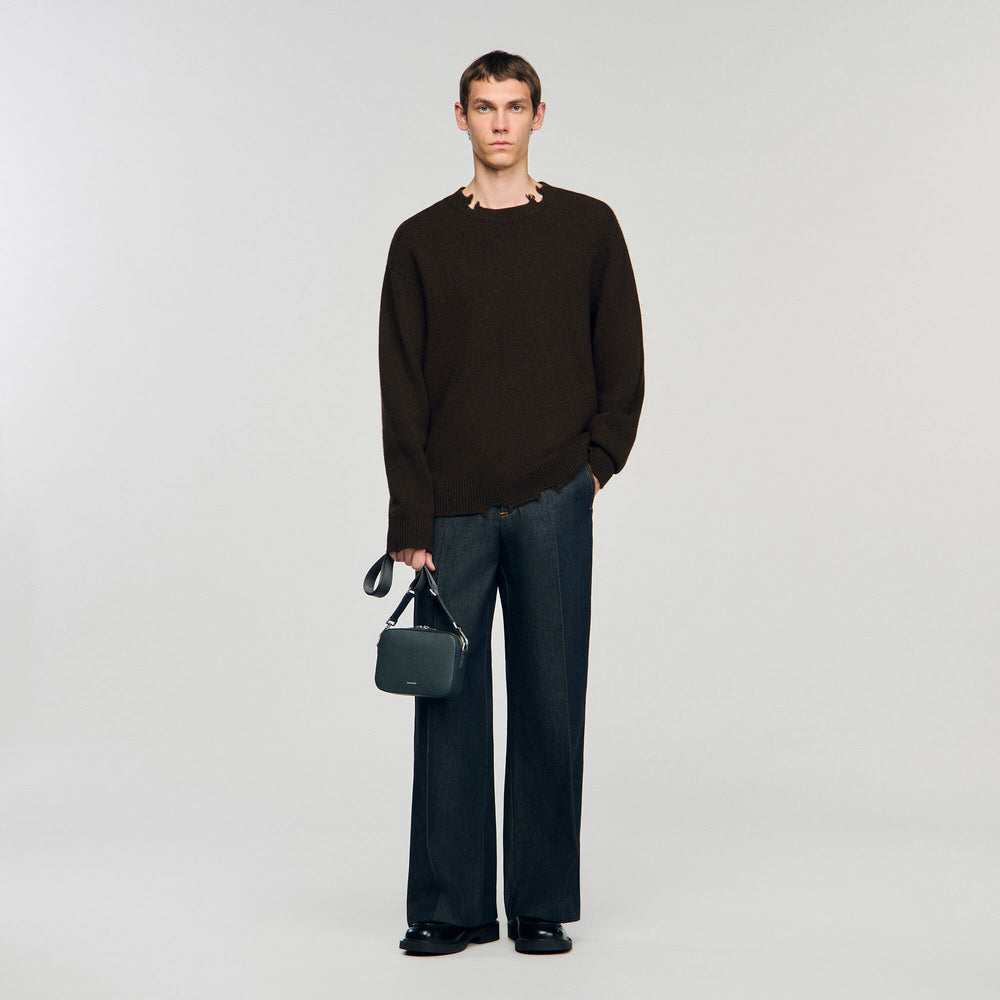 Sandro Men Small reconstituted leather bag