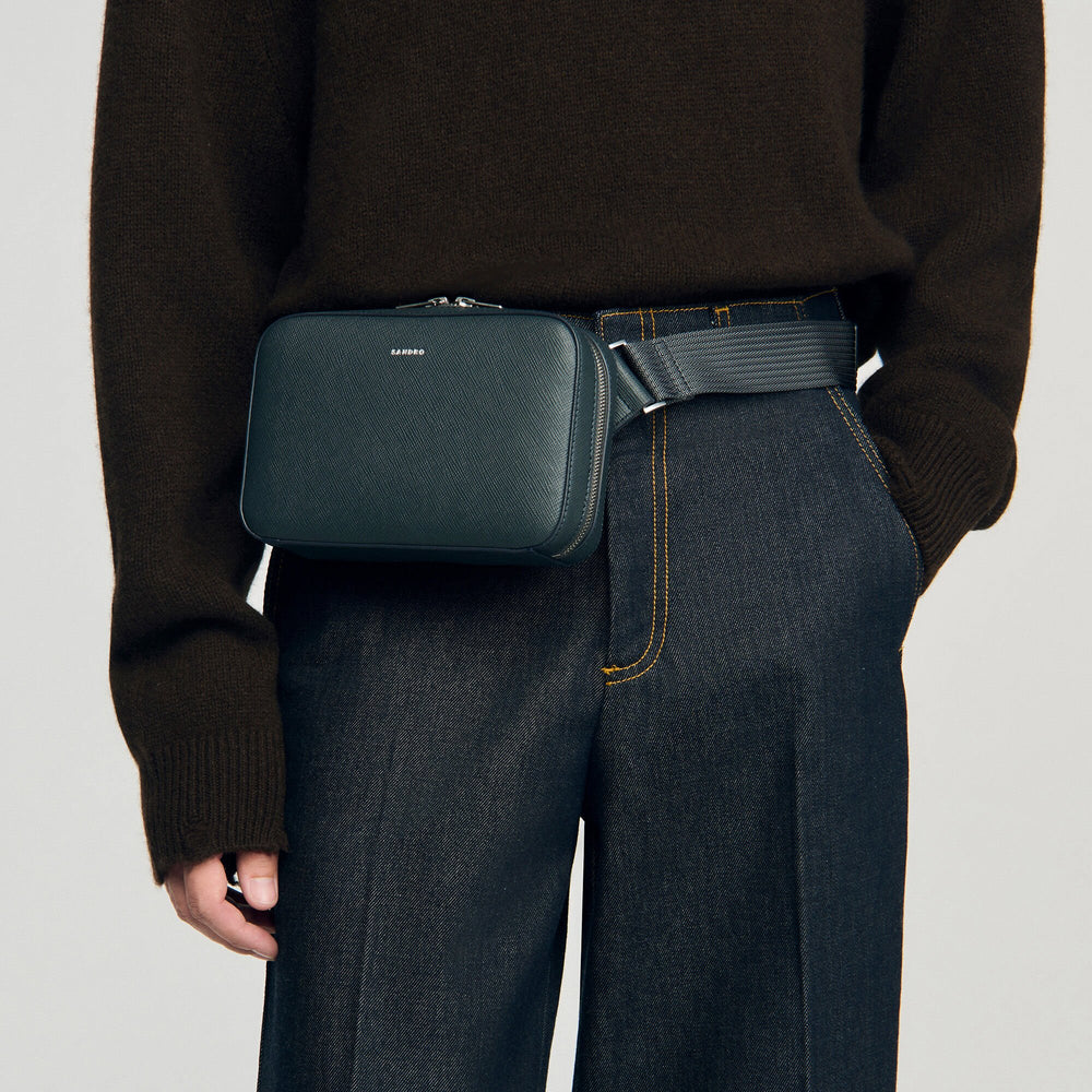Sandro Men Small reconstitued leather bag