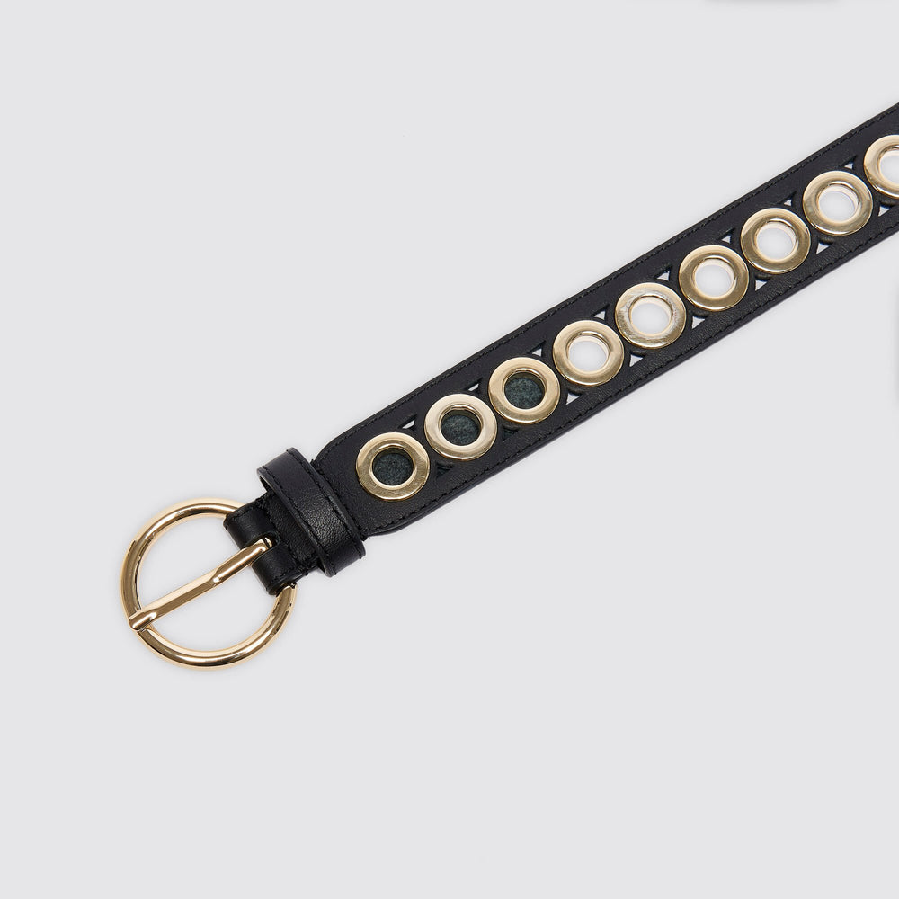 Sandro Women Belt with round buckle and eyelets
