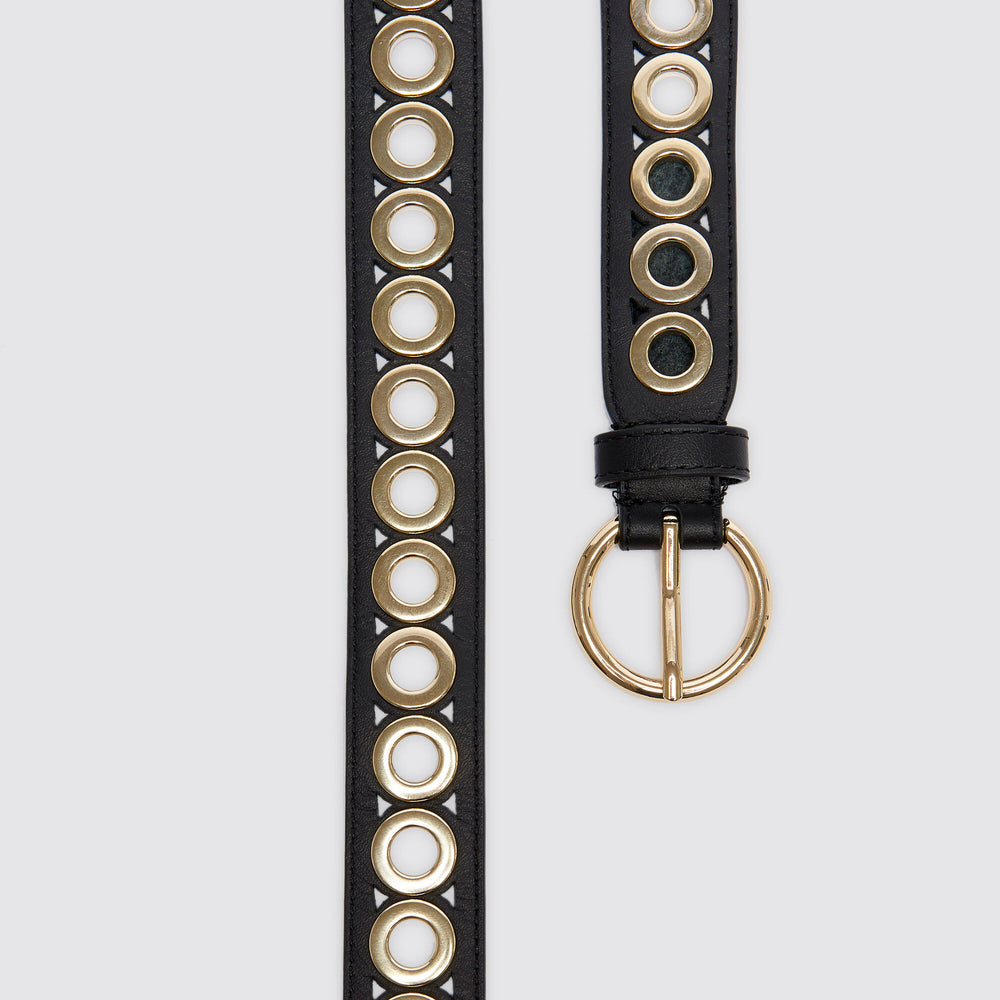 Sandro Women Belt with round buckle and eyelets