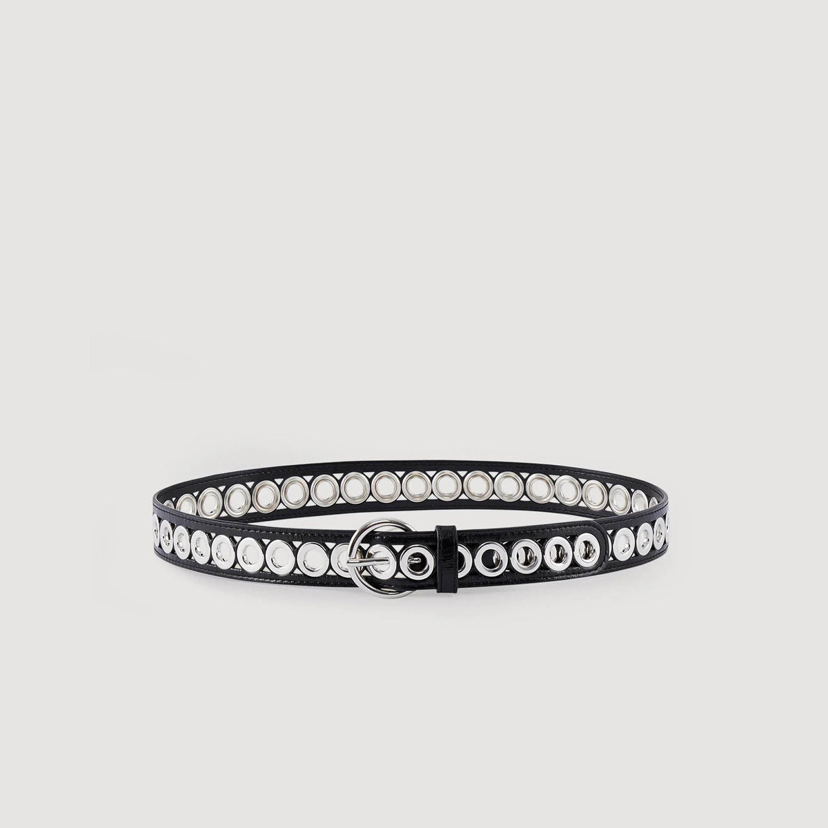 Sandro Women Belt with round buckle and eyelets
