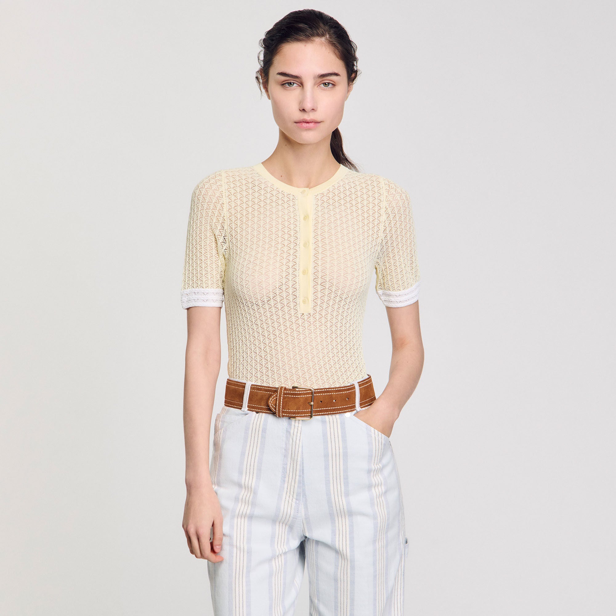 Sandro Women Wide leather belt