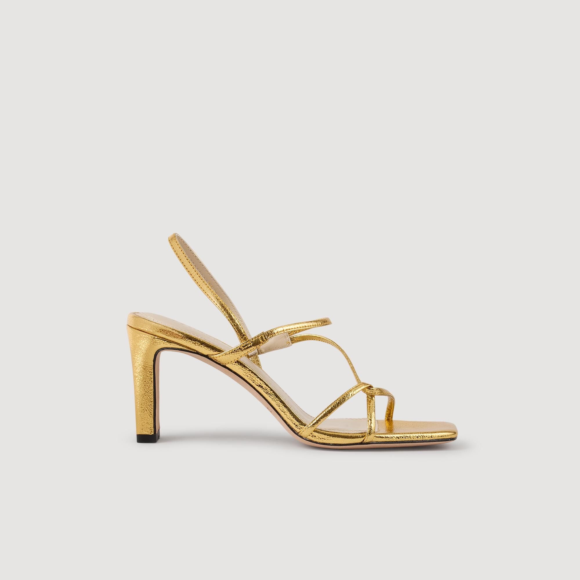Sandro Women Embossed leather sandals