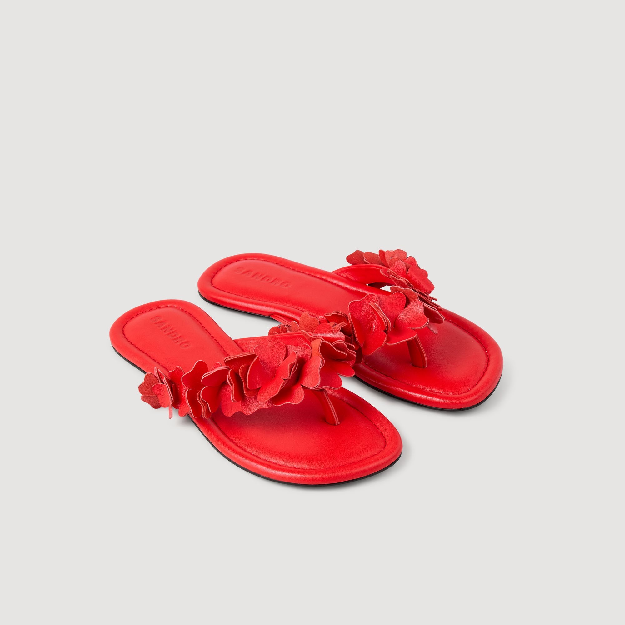 Sandro Women Floral leather sandals