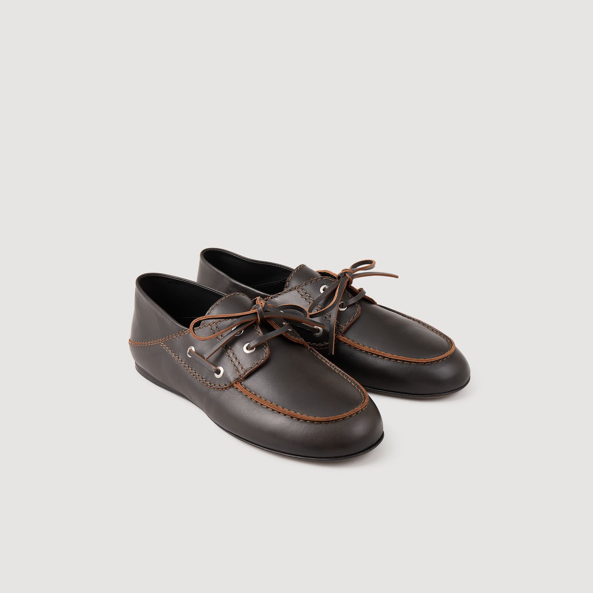 Sandro Women Leather boat shoe loafers
